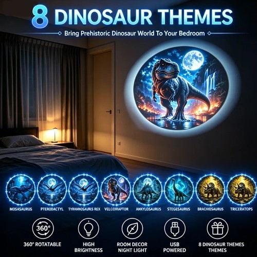 Dinosaur projector night - projector, light